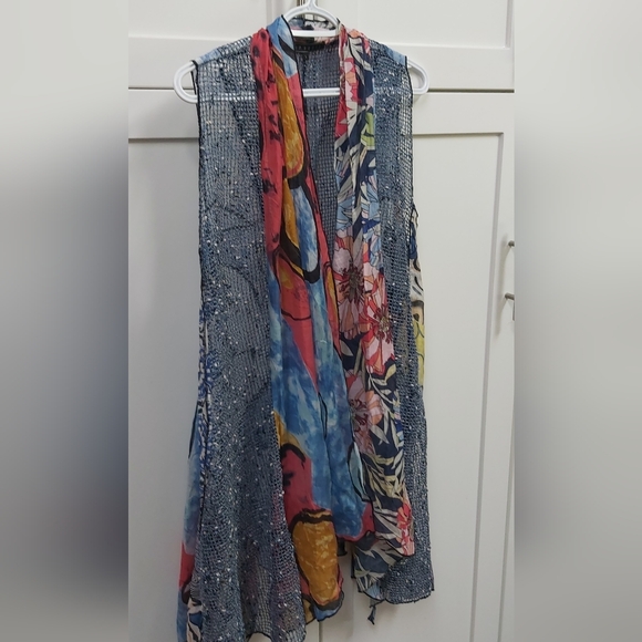 Funsport boho sleeveless scarf cardi - Picture 6 of 7